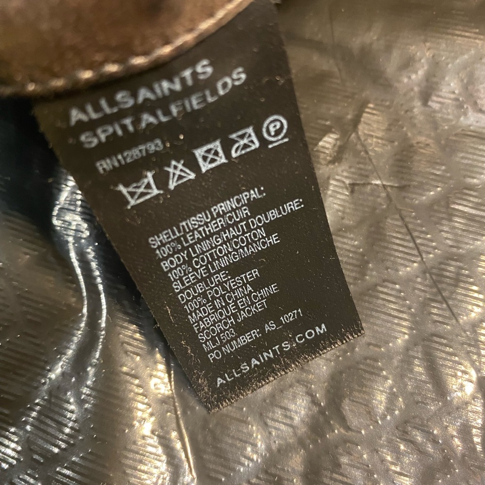 All Saints Brown Leather Jacket - Picture 11 of 13